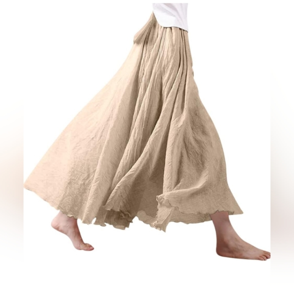 Ezcosplay Linen Maxi Skirt